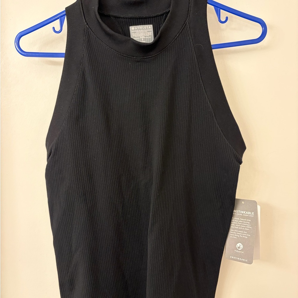 Athleta Black Ribbed Tank Top